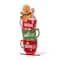 Glitzhome® 34.5" Wooden Christmas Gingerbread Man on Coffee Cup Porch Decor